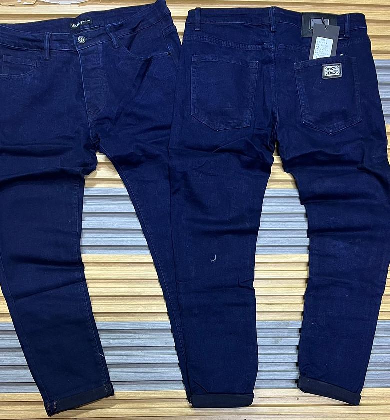 Men straight leg classy denim trousers  image