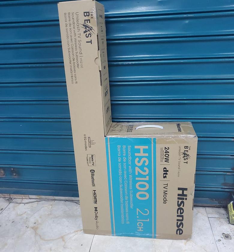 SOUND BAR. Hisense 240 watts 2.1CH hs2100 Hisense sound bar image
