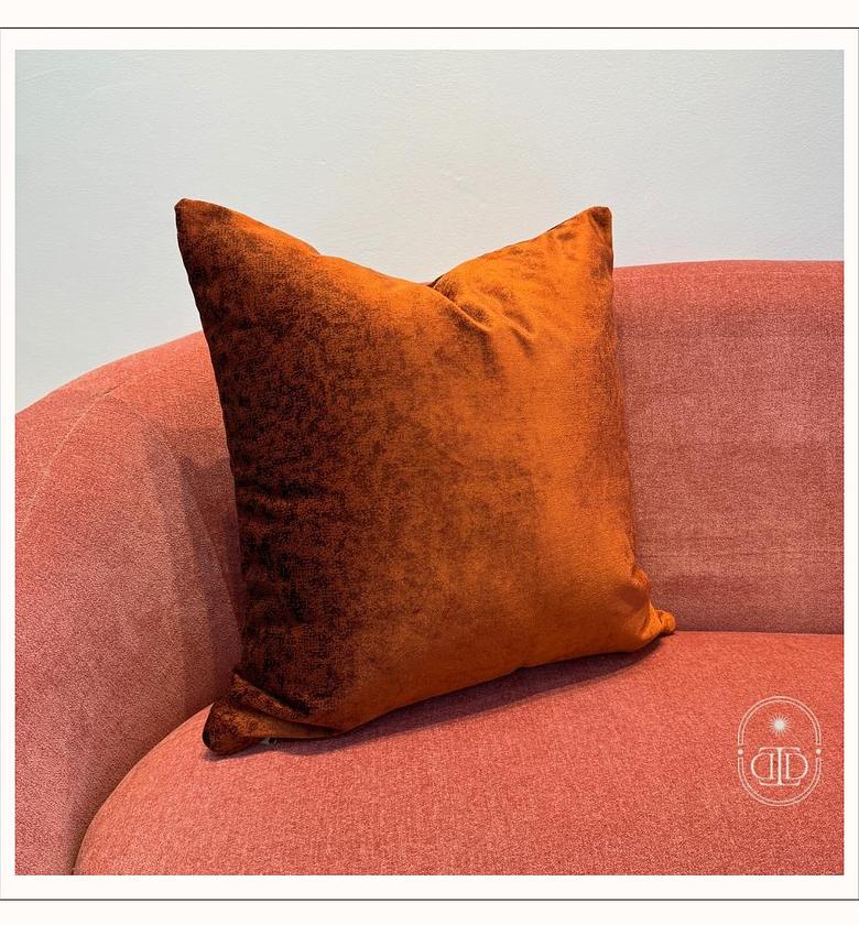 Rust orange velvet cushion cover (60 * 60 cm) image