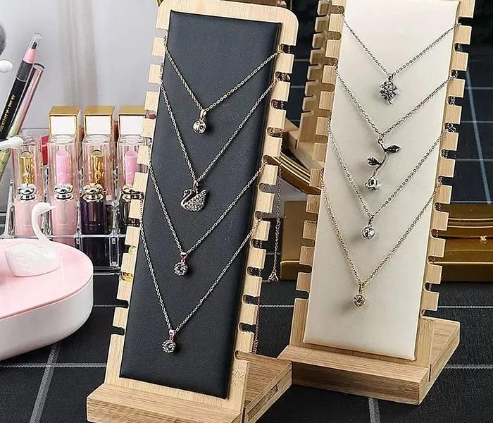 Creative Bamboo Wooden Necklace Frame image