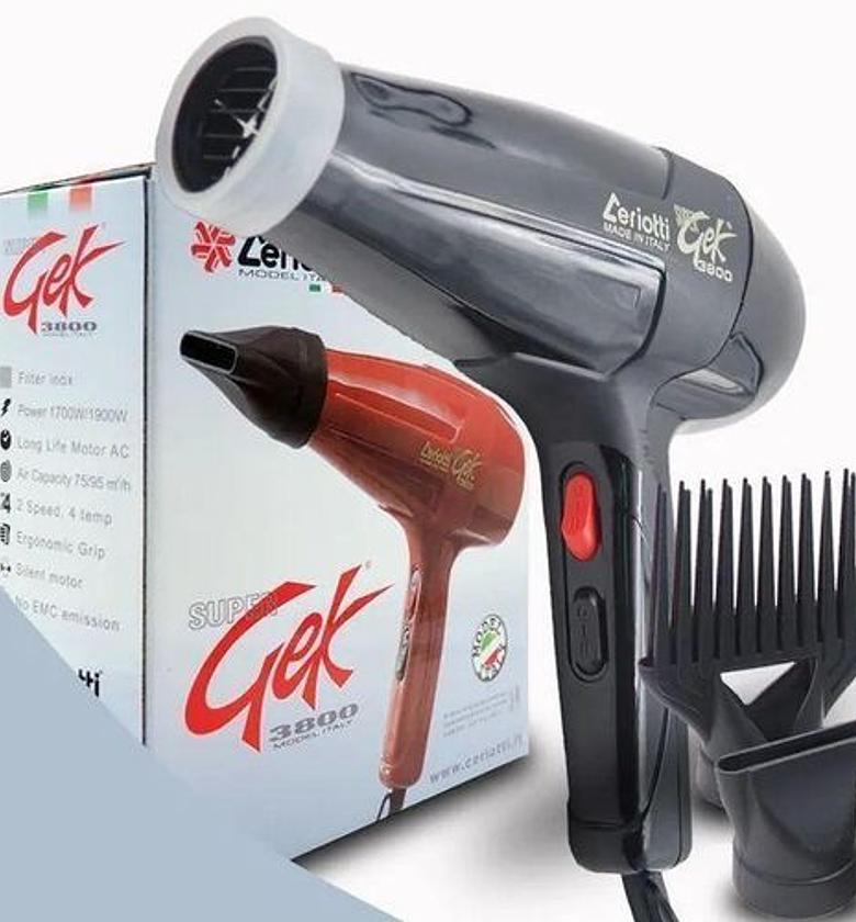 Ceriotti Heavy Duty Super GEK 3800 Blow Dry Hair Dryer Black image