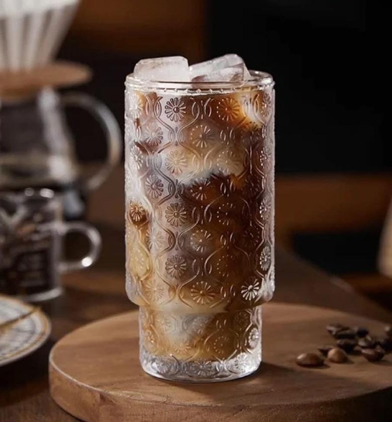 6pcs Vintage Embossed flora glass image