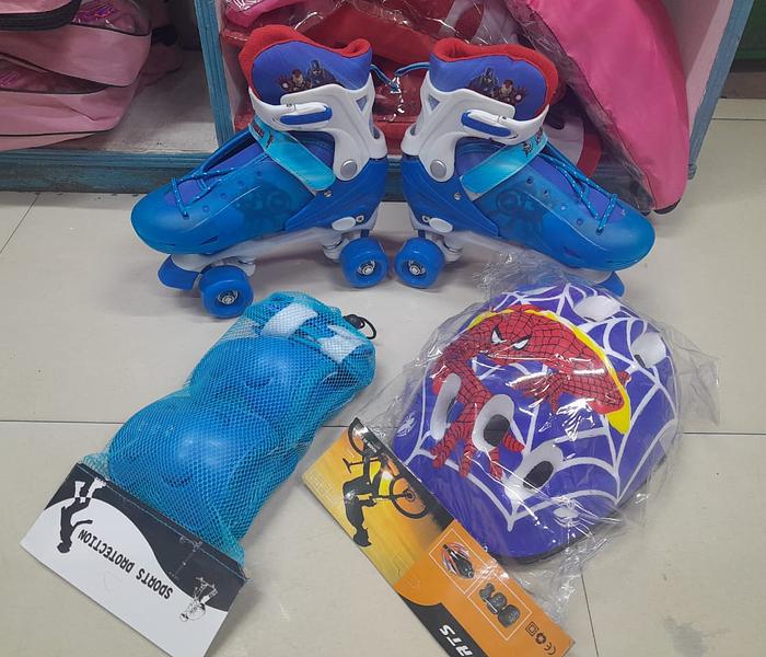 Frozen Theme skate shoe Complete set with soft helmet Gears + shoes-Size 35-38 image