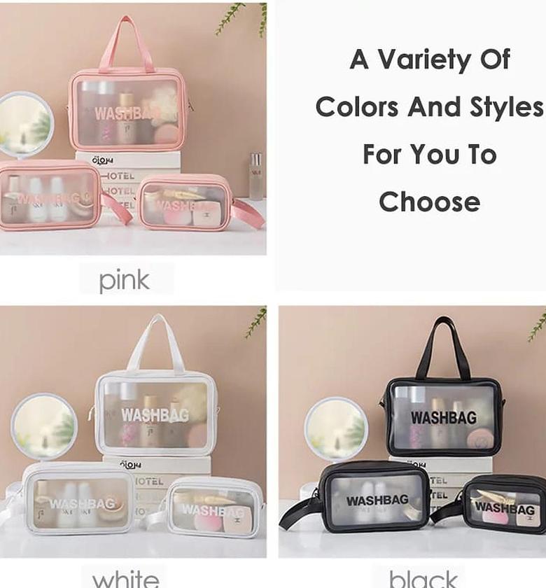 COSMETICS BAGS. 3 in 1 waterproof cosmetics/wash bags image