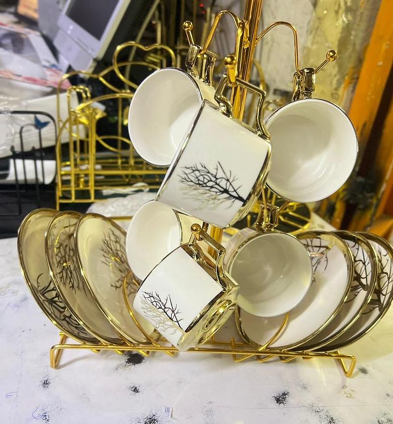 CUP & SAUCER SET. 12 pcs cup and saucer ceramic image