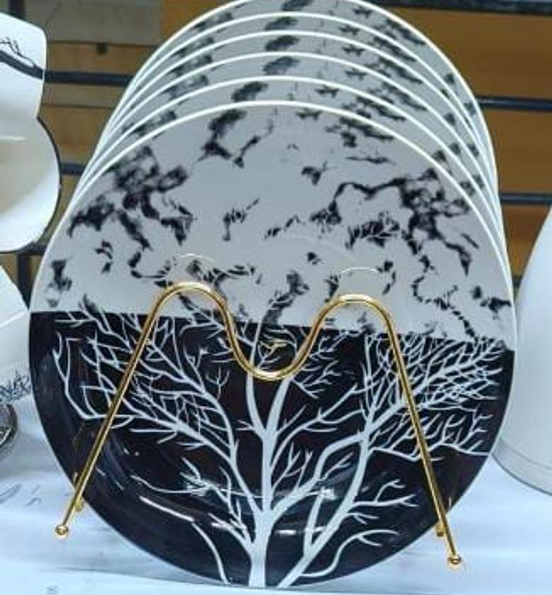 Ceramic 6 Pcs BLACK & WHITE plates image