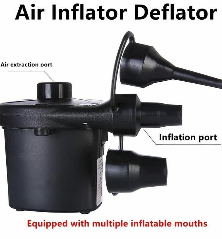 Electric Air Pump with 3 Nozzles, Portable Inflator /Deflator for Inflatables Pool Float Toys Air Mattress Bed Couch Swim Ring Tube Raft image