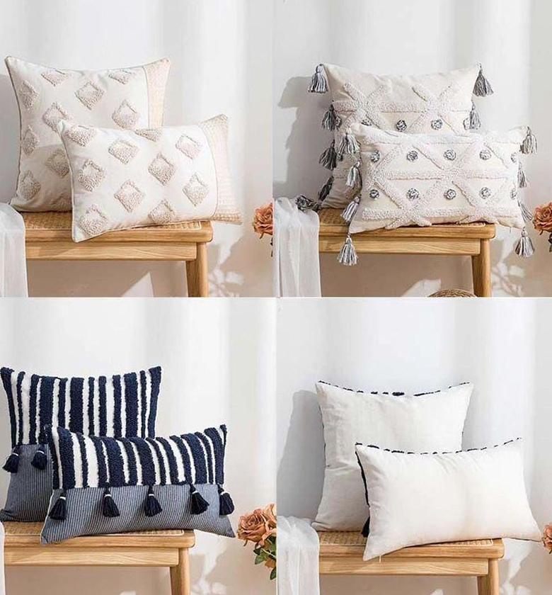 Tassels Moroccan style Lumbar pillow covers. image