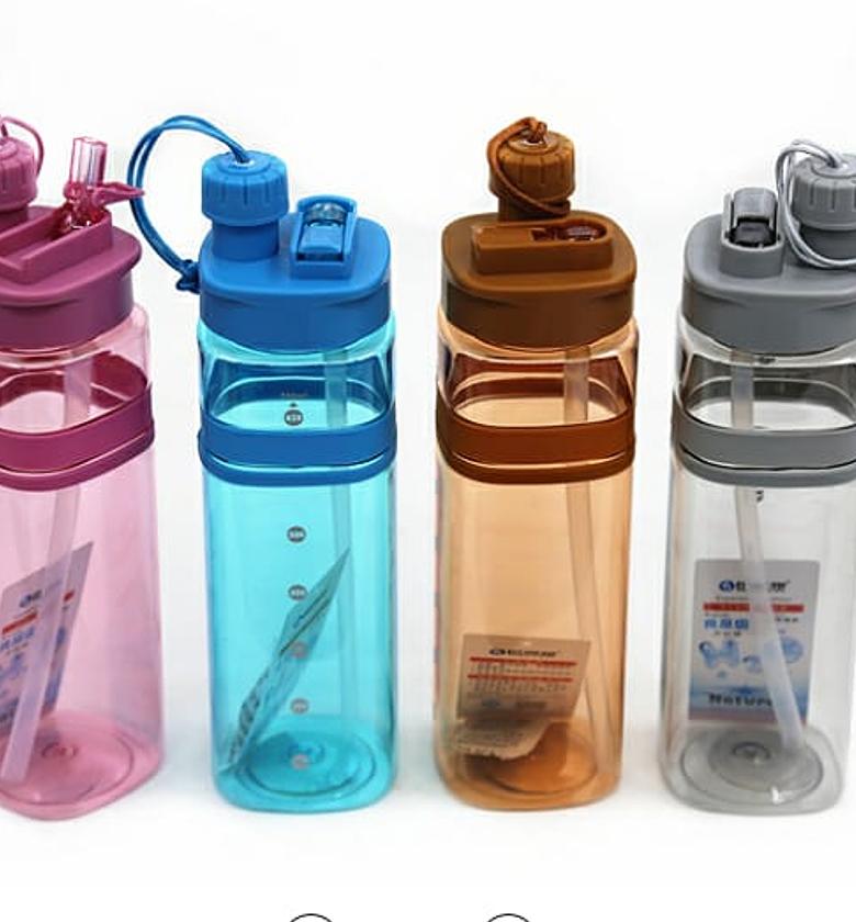 Cute Kids Baby Water Bottle with Straw Non-Spill image