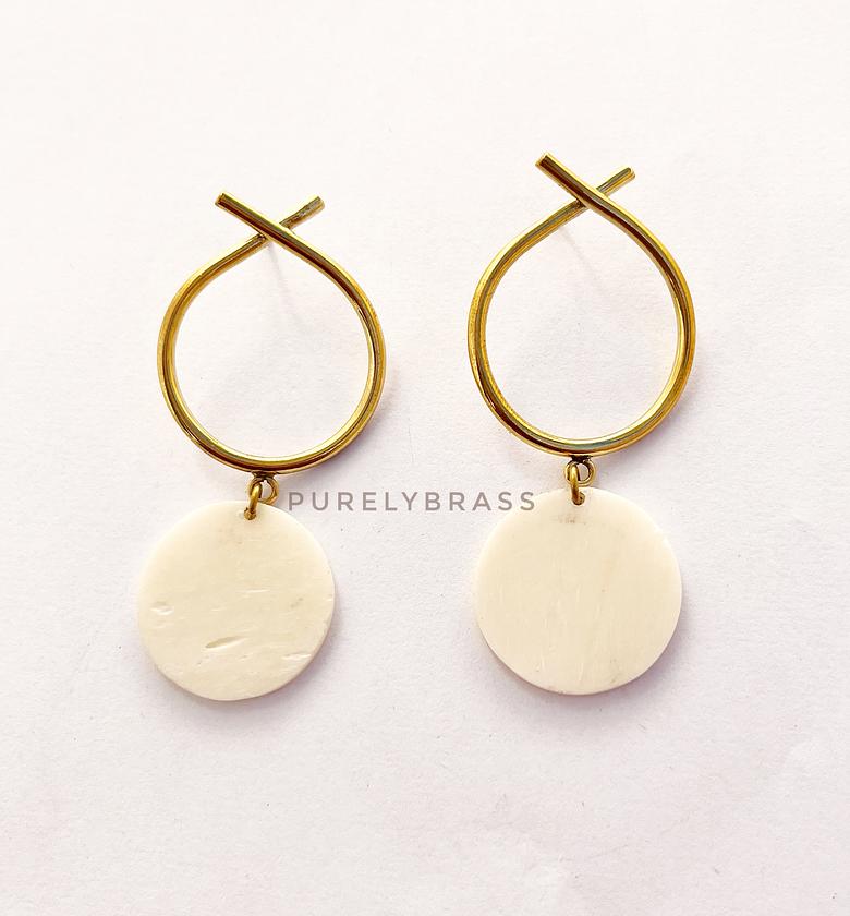 Stylish drop Brass Earrings image
