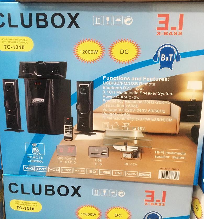 3.1ch Clubox 12000 watts home theater woofer system with remote control image