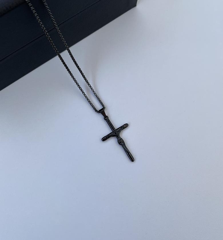 Hail Cross Necklace (Black) image
