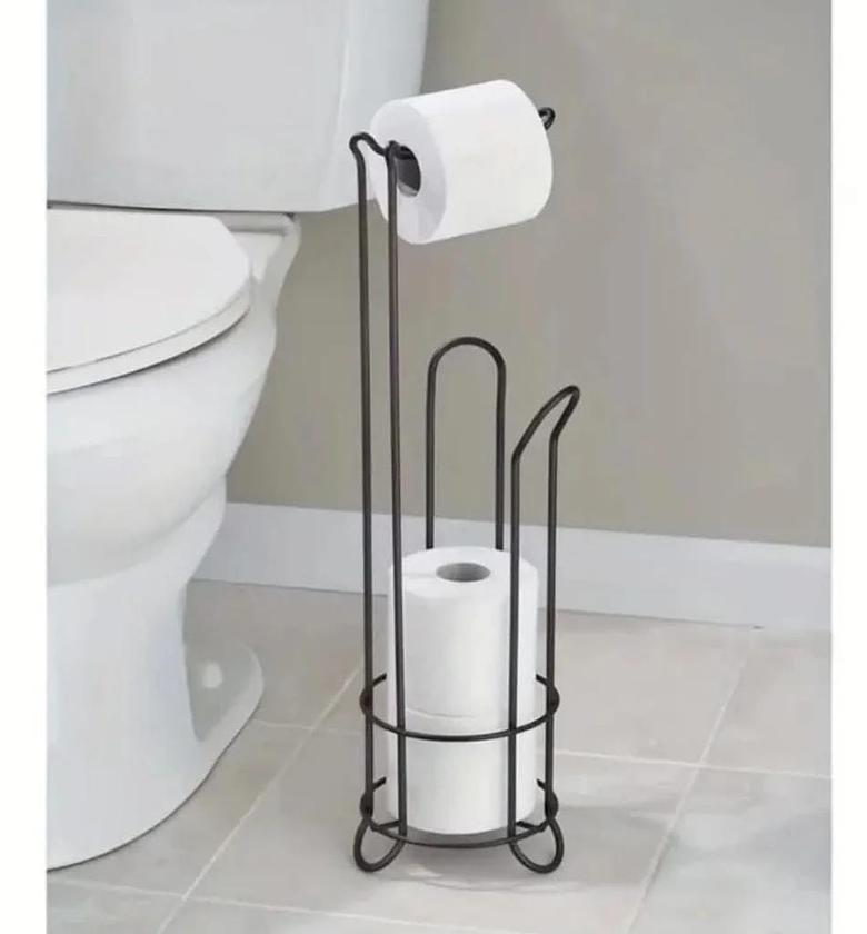 Metallic toilet tissue holder image
