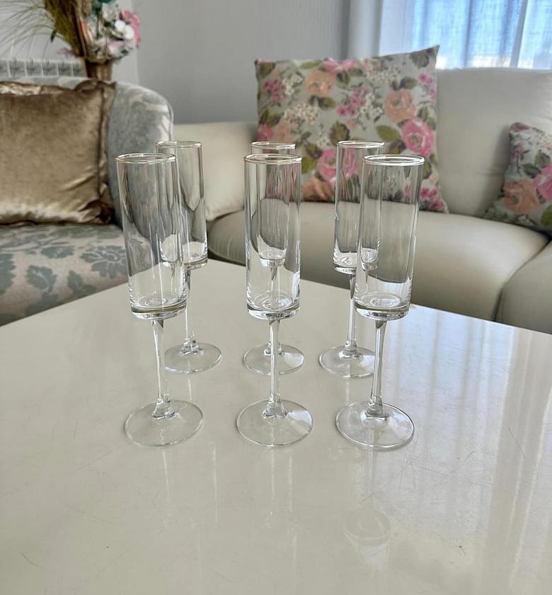Elegant 180ml Luxury Long-Stemmed Crystal Champagne Flutes (6PCS) image