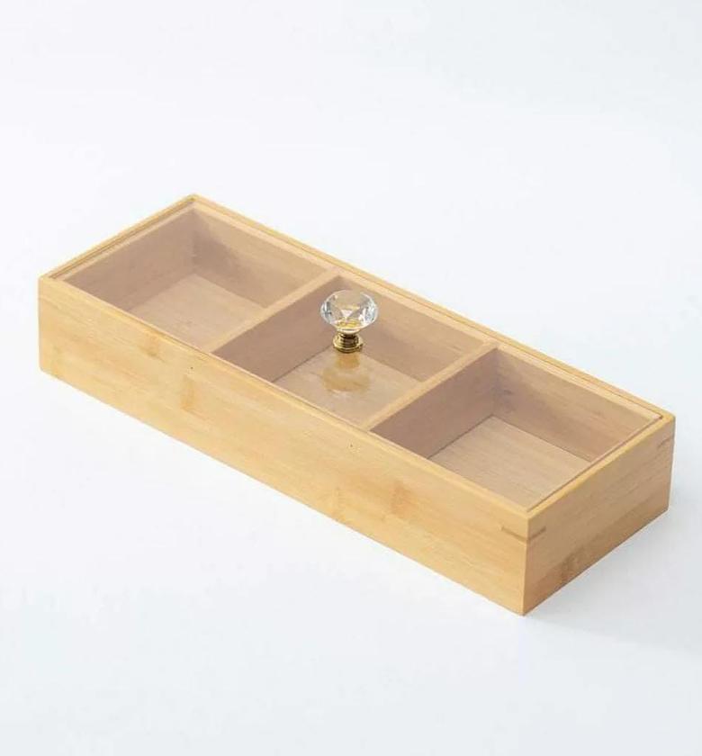 3 slot Wooden tea bag / candy organizer image