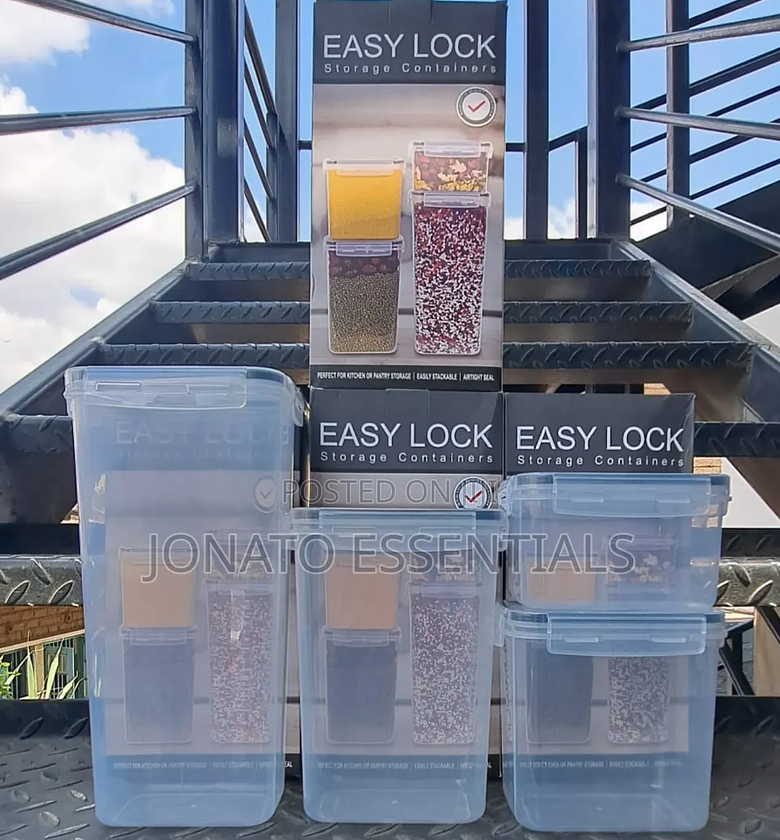 Airtight Easy Lock Food Storage Containers Set Kitchen Organizer image