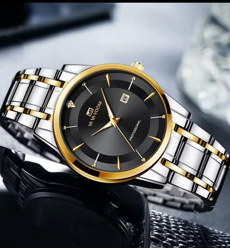 VA VA voom Black Stainless Steel Water Resistant Men's Watch  image