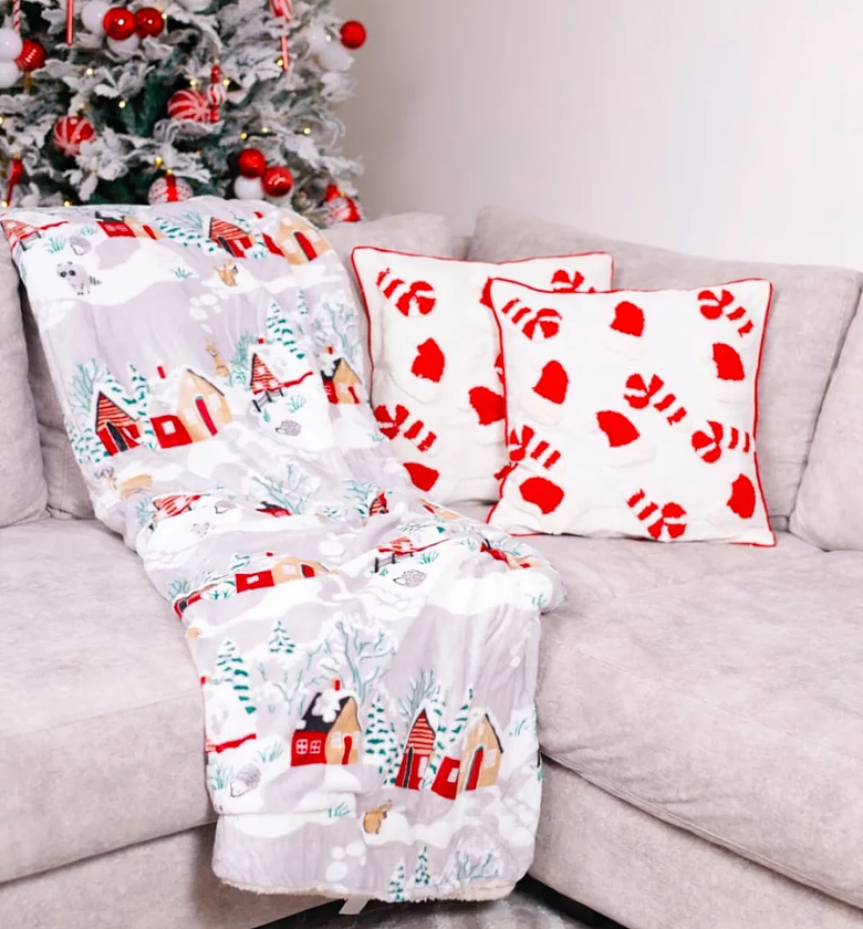 MerryLoom Decorative Christmas Pillow Cover & Throw Blanket Set image