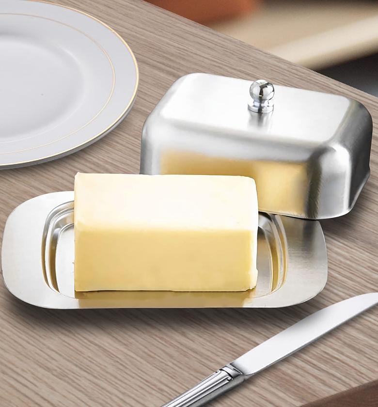 Stainless Steel Butter Dish With Lid, Storage Box image