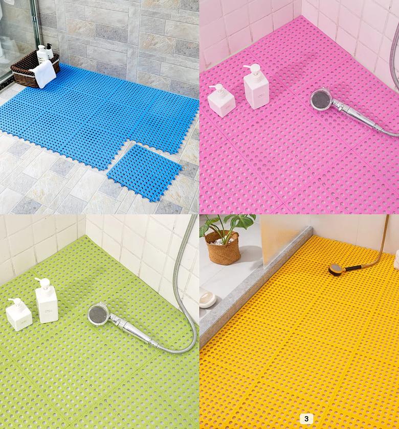 Inter Locking Nonslip Bathroom Floor Mat, Antislip Shower Floor Mat image