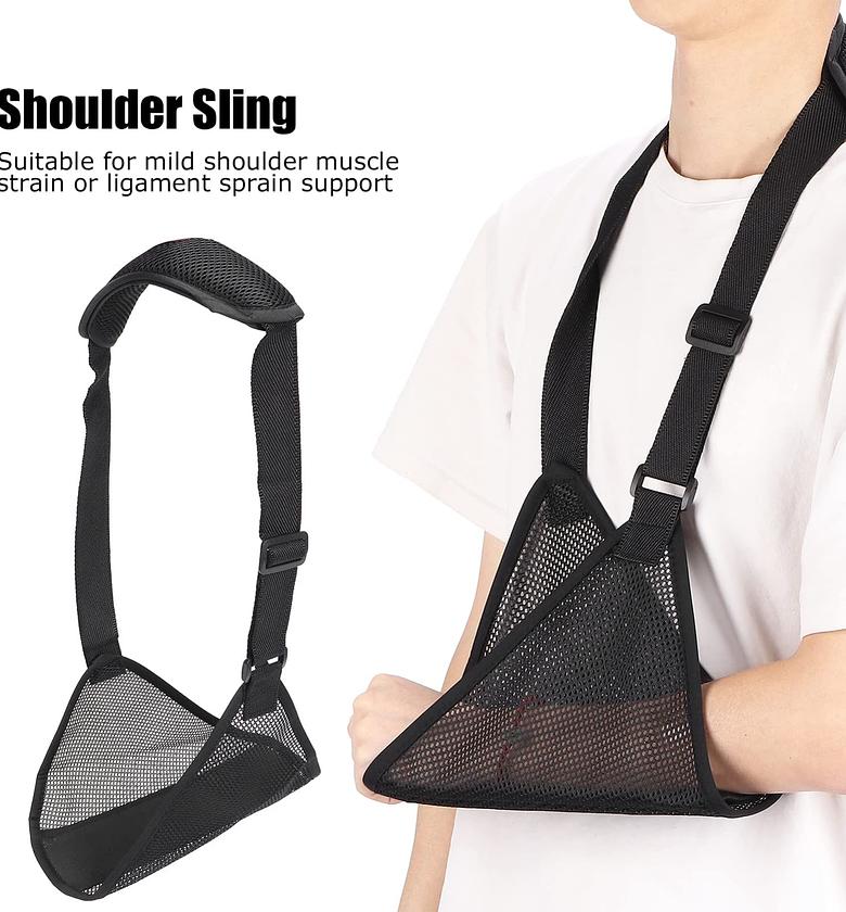 Breathable Mesh Shoulder Sling Arm Support Brace for Sprains & Injury Recovery - Lightweight Adjustable Strap image