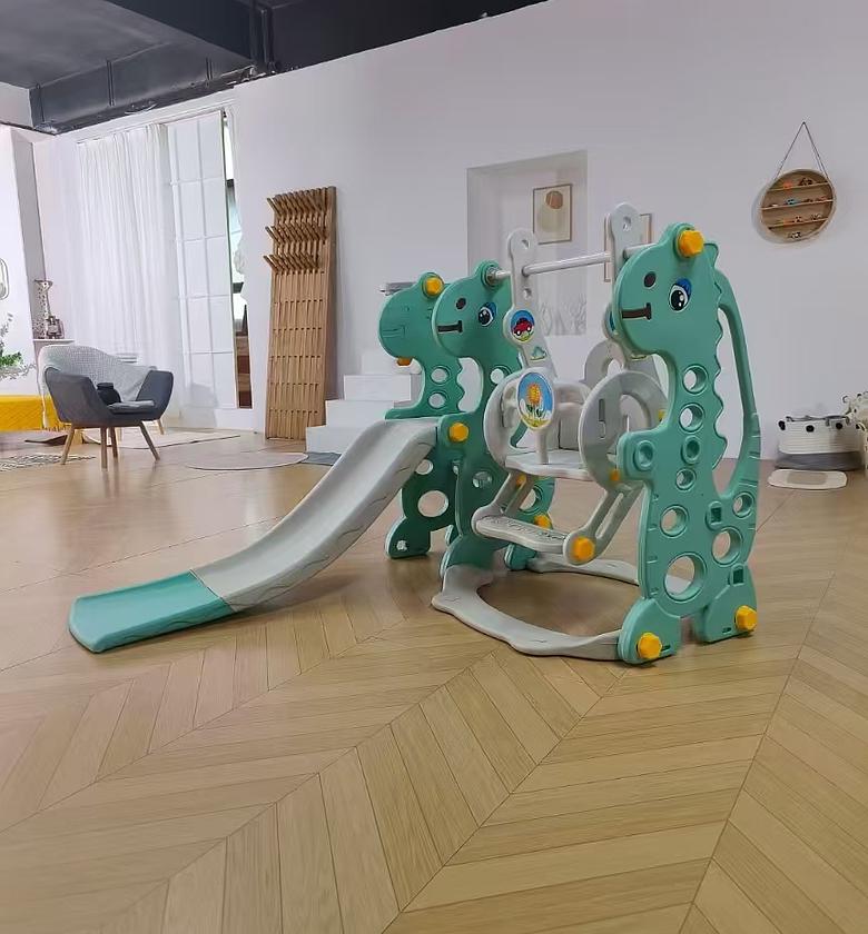 Kids Slide Playset: Children's Indoor or Outdoor Playground - Baby Plastic Slide and Swing Set image