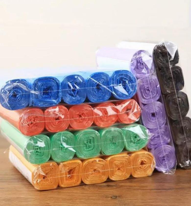 Assorted colours trash bags / garbage bags image