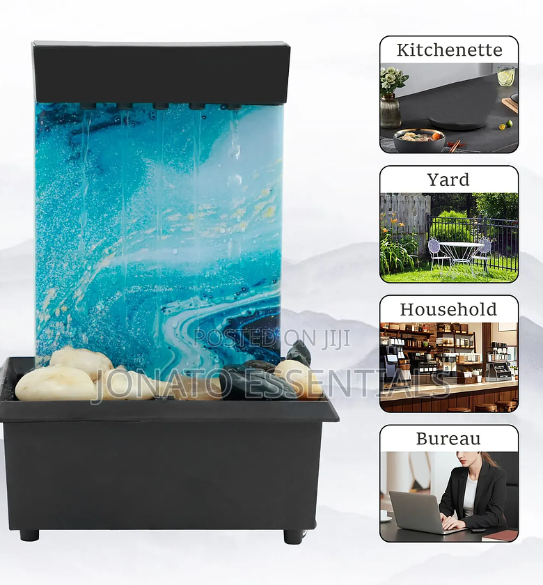 Modern Calming Tabletop Water Fountain for Home Office Decor image