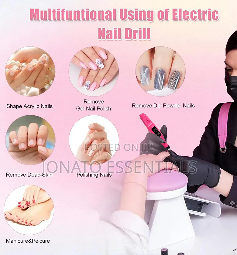 Electric Nail File and Drill Machine With 5 Drill Bits Set image