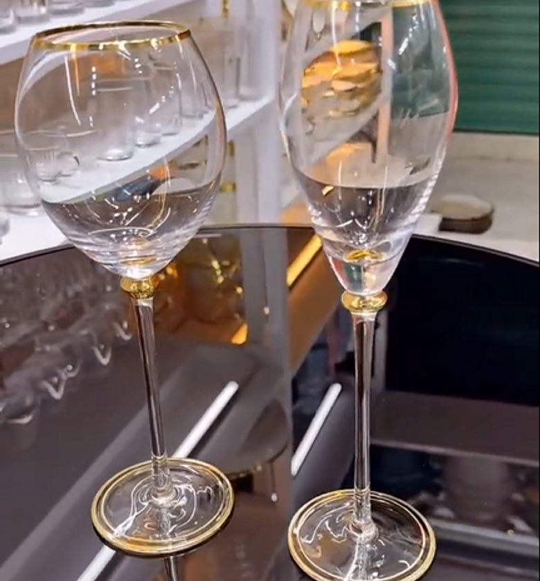 Royal Design Crystal Glasses Goblets Wine Glass and Champagne Glass flutes image