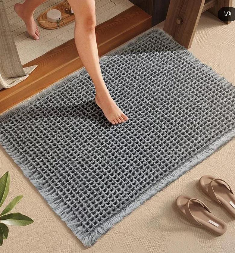 Minimalist Waffle Bathroom Door Mat image