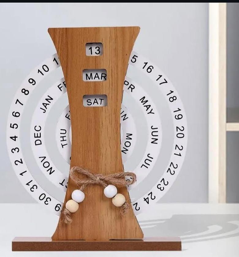 Wooden perpetual calendar. image