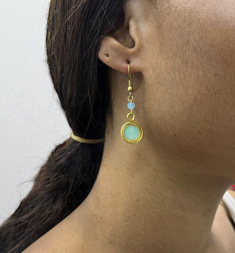 Abalone Brass Earrings image