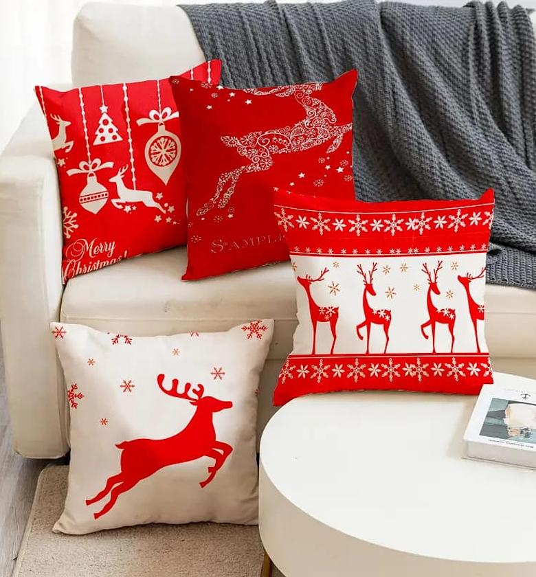 Reindeer Run Festive Cushion Cover Set image