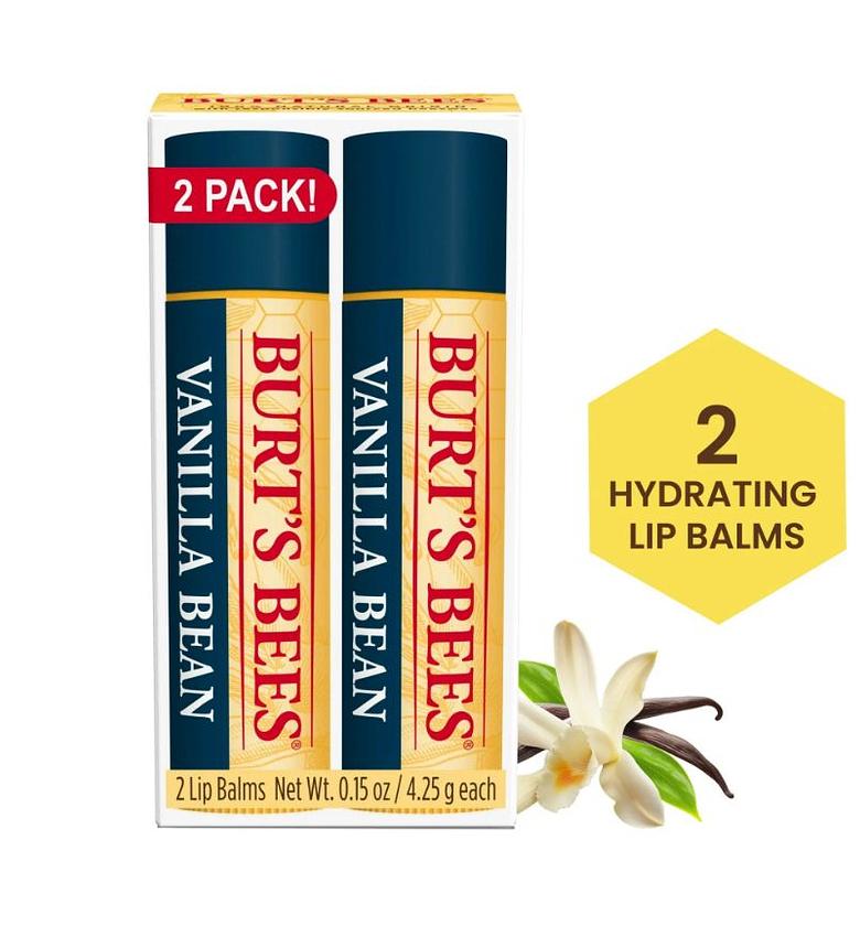 Burt Bees Lipbalm Vanilla Bean Two Pack. image