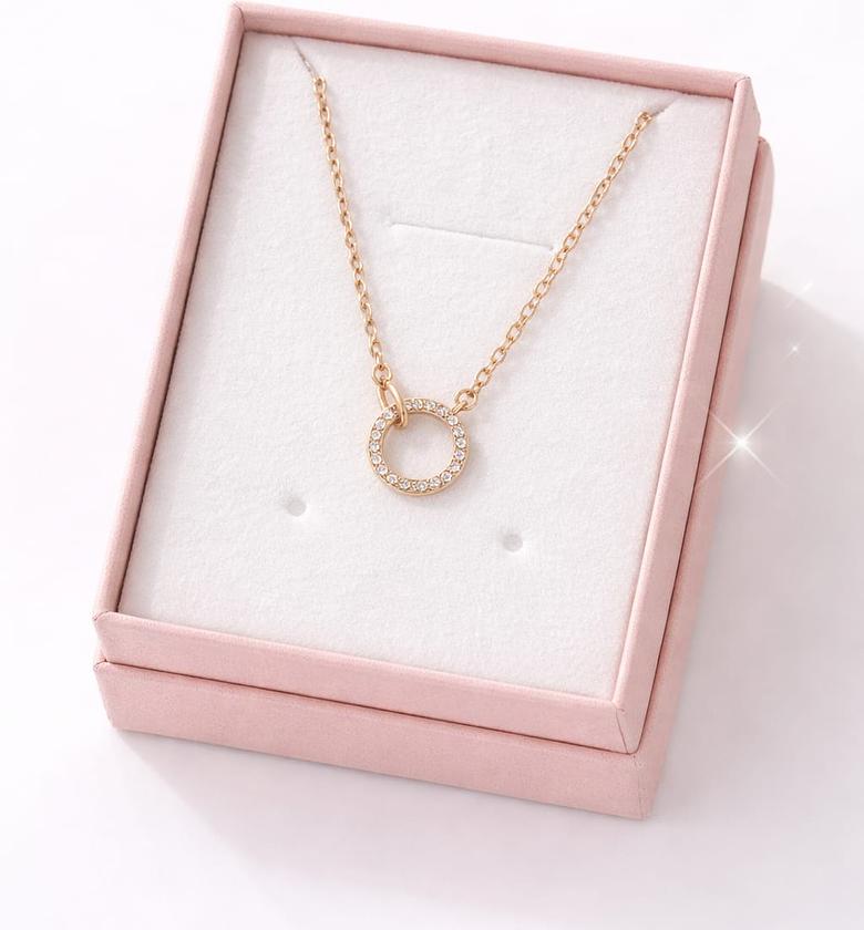 Round Rhinestone Gold necklace  image