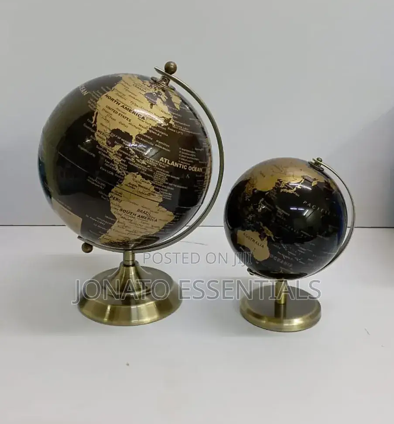 Antique Bronze World Globe - Rotating Desktop Map image