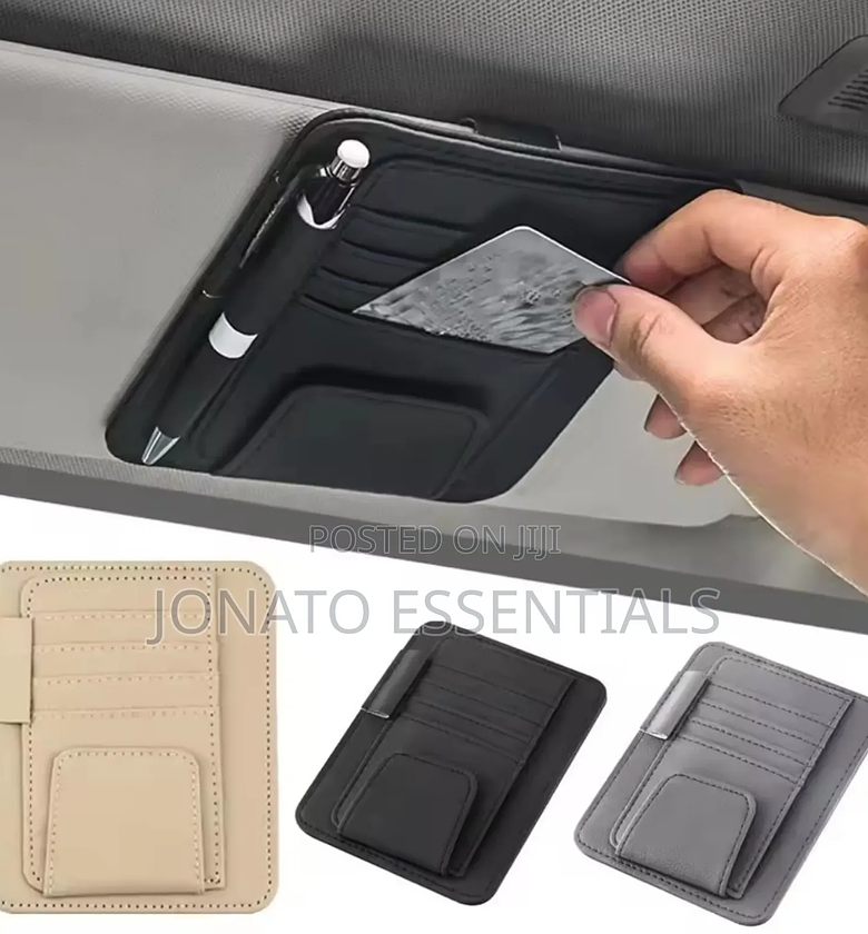 Car Sun Visor Organizer, Document Holder, Card Pen Pocket image