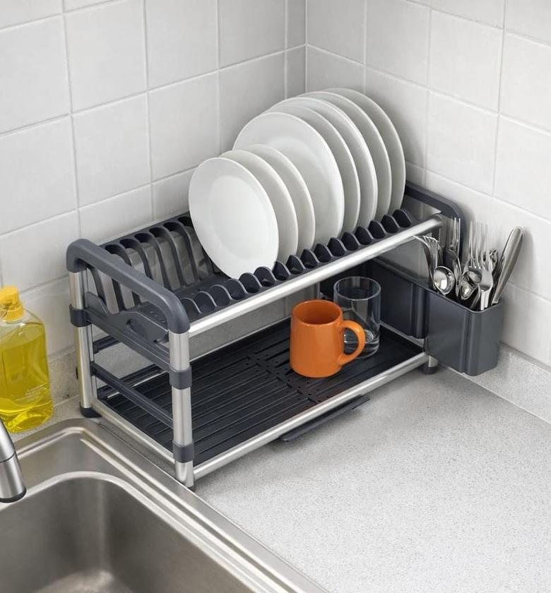 Premium Rust-Proof 2-Tier Space-Saving Dish Drying Rack image