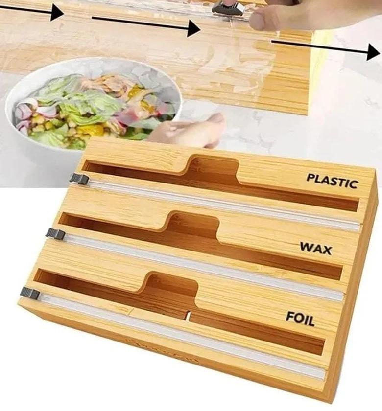 3-Layer Bamboo Wrap Dispenser with Cutter image