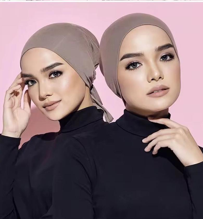 Soft Modal Muslim Turban Hat Inner Hijab Caps image
