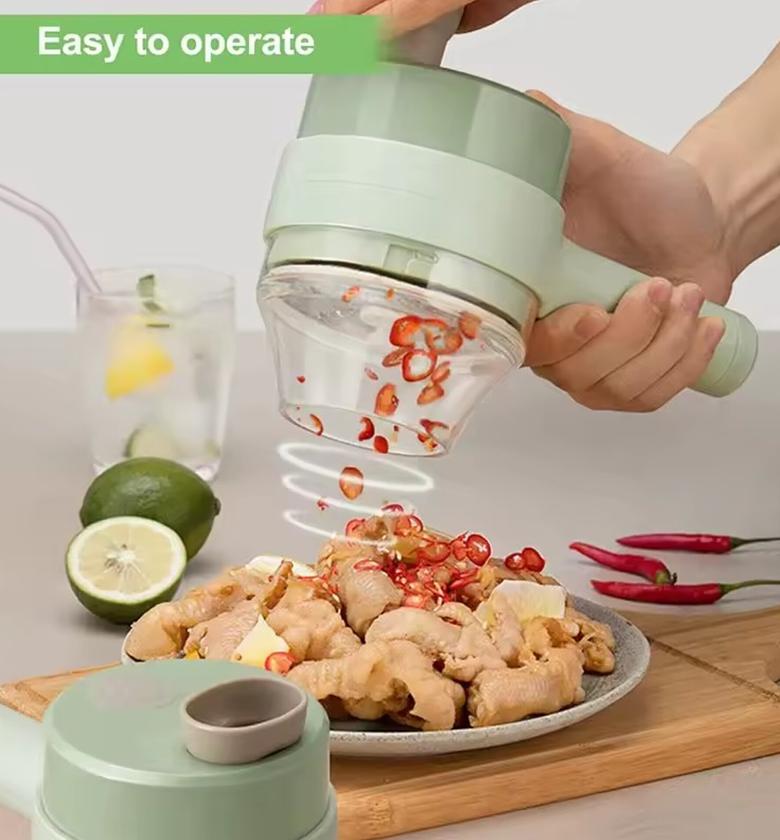 4 in 1 Handheld Electric Vegetable Cutter Set Slicer image