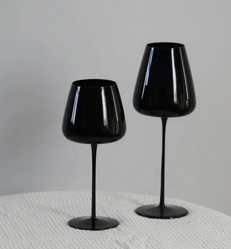 Black Long Stem Wine Glass Set – 2pcs (600ml or 720ml) image