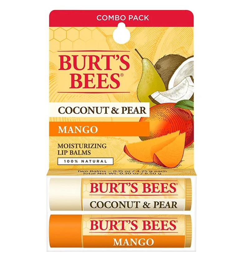 Burt Bees Lipbalm Coconut Pear and Mango Two Pack image