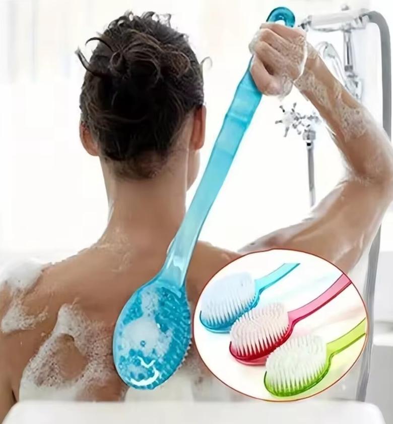 Long Handle Back Scrubber Shower Brush for Deep Exfoliation & Body Massage - Soft Bristle Skin Scrubber for Men & Women image