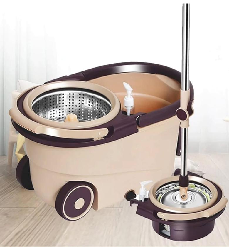 360° Spin Mop with Bucket & Stainless Steel Dehydration Basket image