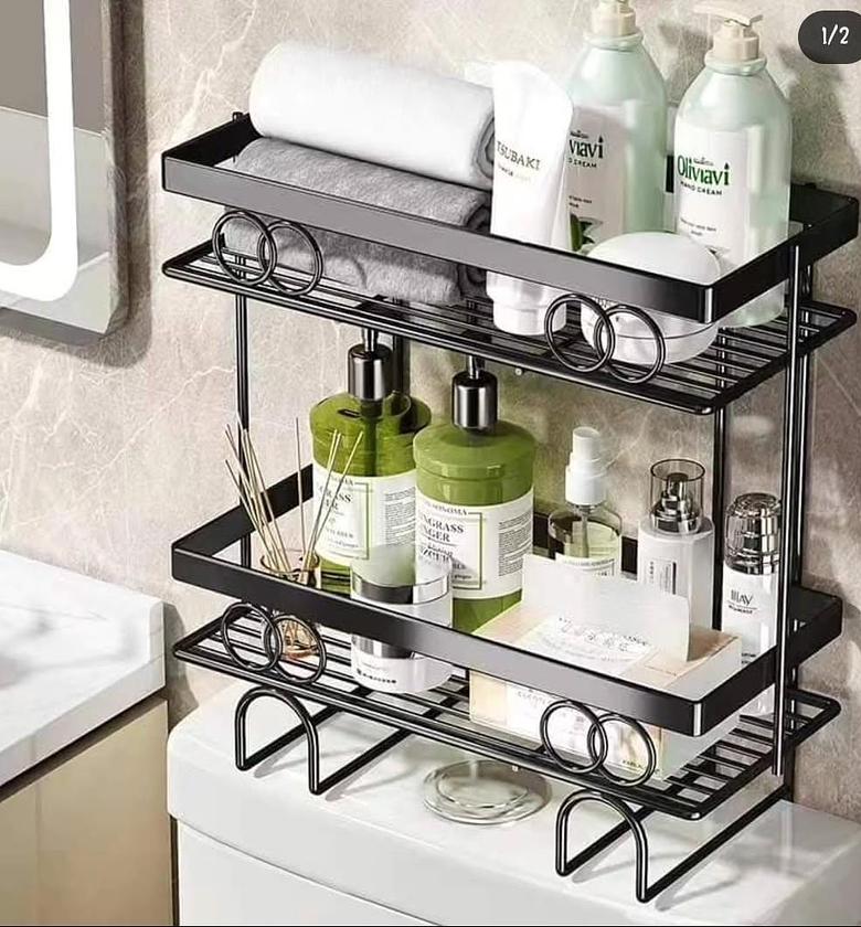 Two layer toilet/bathroom organizer. image