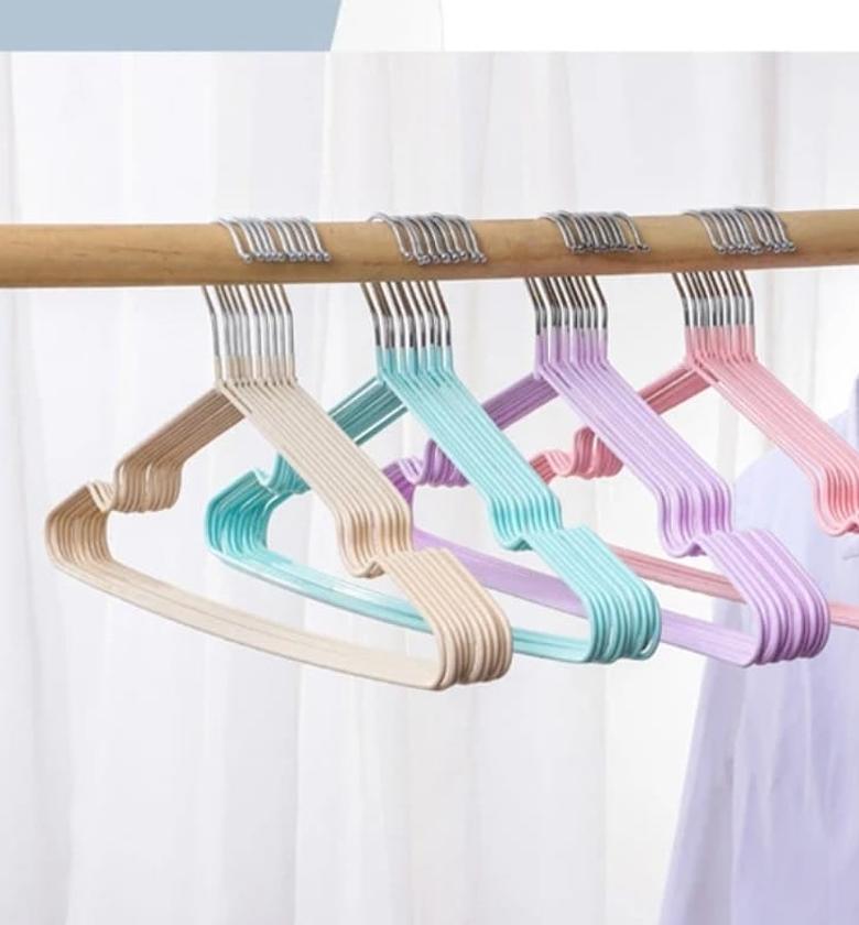 10pcs Clothes Hangers with anti-slip Stainless Steel Hook image