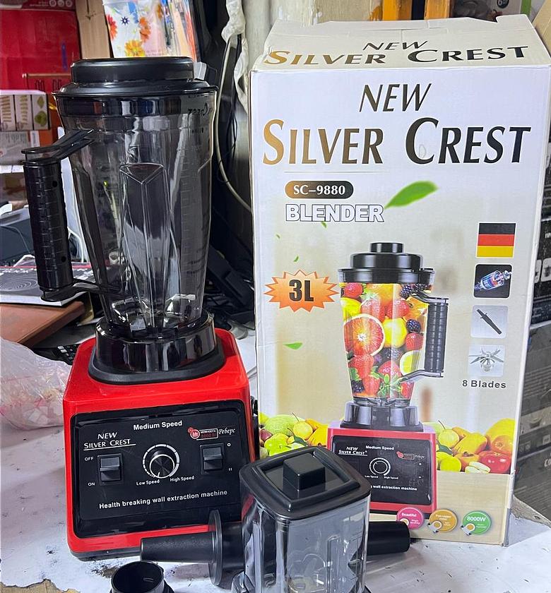 SILVER CREST BLENDER. High Quality Recommended 8000 Watts Silver crest commercial blender 3.0 litre Jug and grinder Jug image
