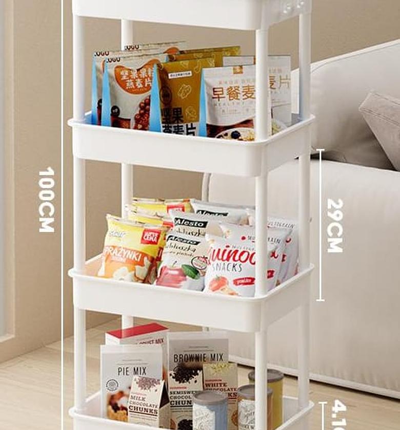 STORAGE RACK. Generic 4-Layer Storage Rack  Utility Rolling Rack with Wheels image